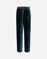 Pantaloni Smoking in velluto moiré - VERDE | Base Blu