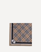 Silk Check Scarf - BEIGE | Base Blu