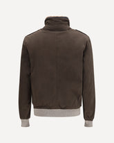 Bomber in cotone techno cerato con imbottitura in Thermore® - MARRONE | Base Blu
