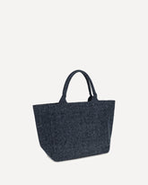 Borsa Tote media in denim con orsetto - BLU | Base Blu