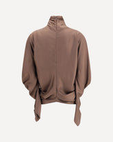 Miles Silk Blouse - BROWN | Base Blu