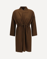 Deconstructed drawstring Cardigan - BROWN | Base Blu