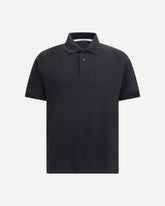 Maglia polo in cotone  - NERO | Base Blu