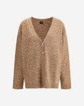 Cardigan in tessuto bouclé con strass - BEIGE | Base Blu