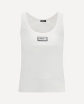 Tank Top in cotton rib stretch - WHITE | Base Blu