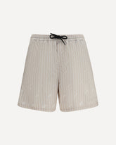 Striped all-over logo swim Shorts - BEIGE | Base Blu