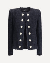 Tweed Spencer Jacket - BLACK | Base Blu