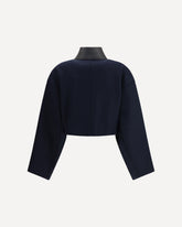 Cropped Vacuo Jacket in Virgin Wool - BLUE | Base Blu
