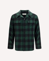Camicia in lana vergine a quadri - VERDE | Base Blu