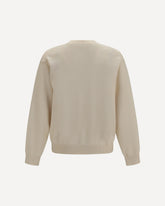 Maglione ricamato in lana e cotone Kenzo Paris Emblem - CREMA  | Base Blu