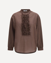 Brown Ruffled Shirt - BROWN | Base Blu