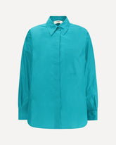 Camicia in taffetà di seta - AZZURRO | Base Blu