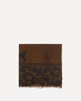Soufflé cashmere Scarf with baroque motif - BROWN | Base Blu