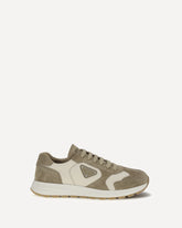 Prax Sneakers in suede and Re-Nylon - BEIGE | Base Blu