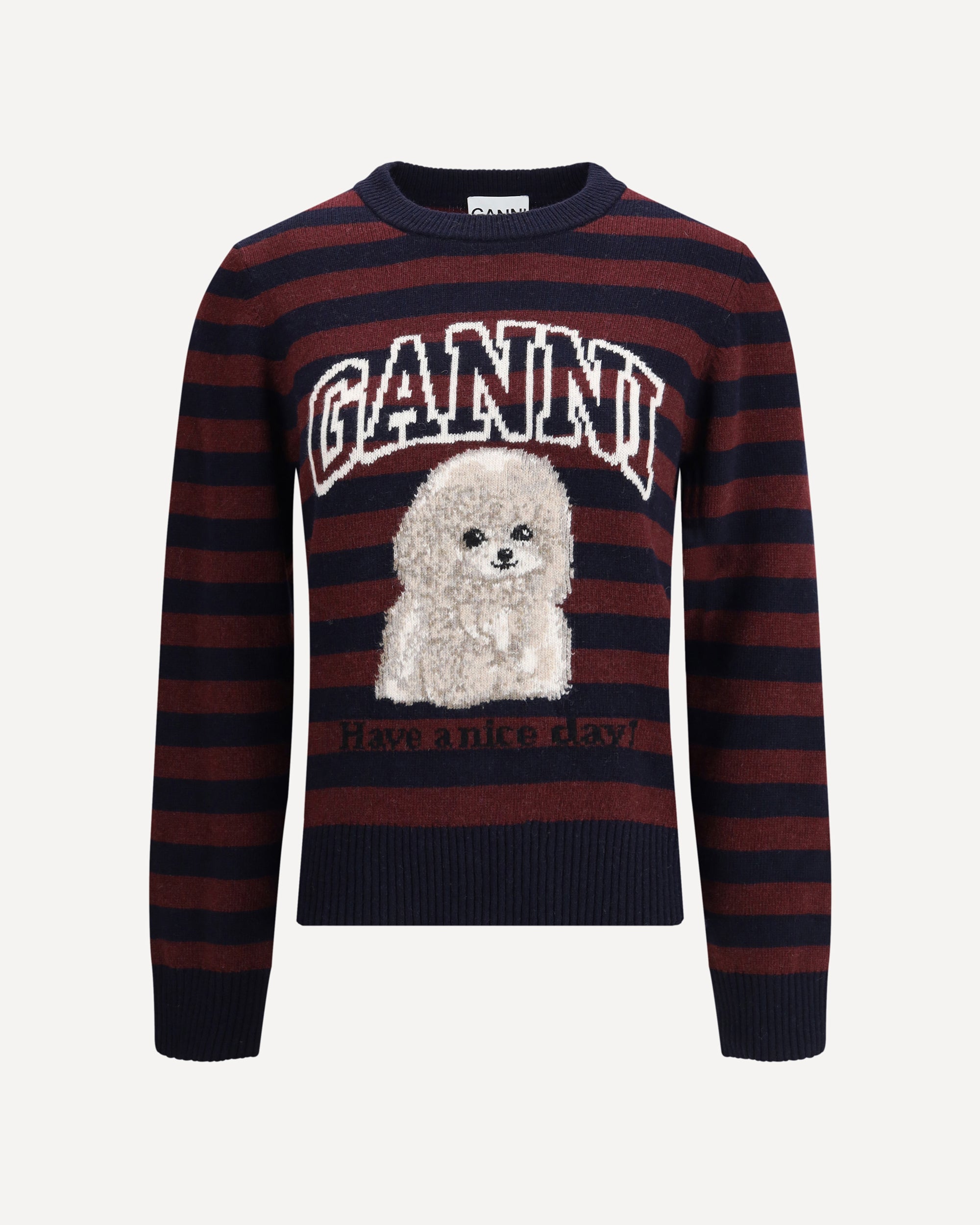 GANNI Poodle striped Sweater MULTICOLOUR | Base Blu
