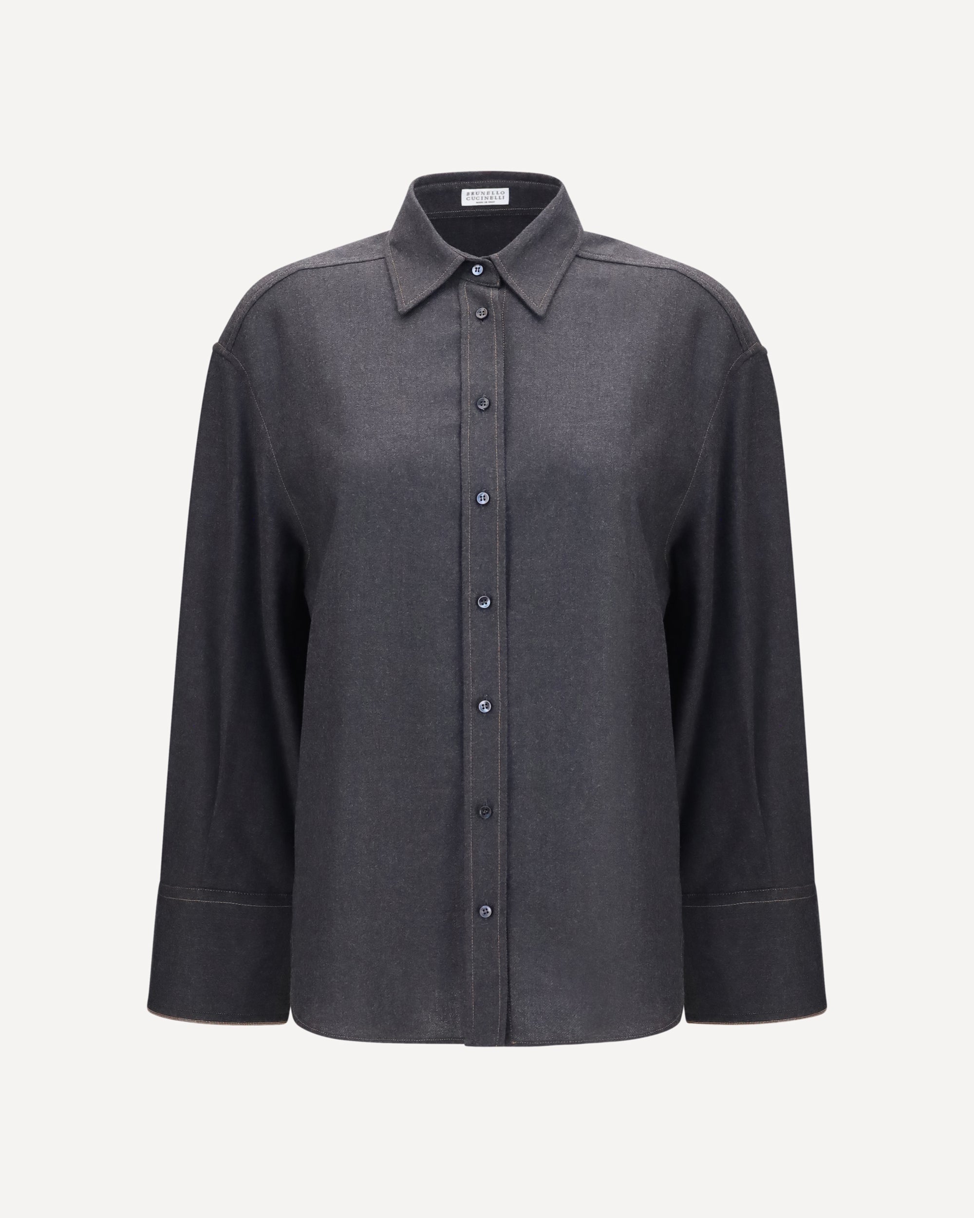 brunello cucinelli dress shirt BRUNELLO CUCINELLI Virgin wool Shirt GREY