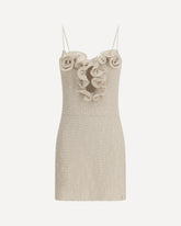 Sleeveless crêpe beach mini Dress - BEIGE | Base Blu