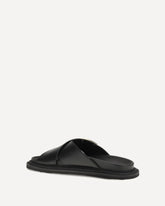 Sandali in pelle  - NERO | Base Blu