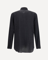 Silk crêpe de chine Polka-Dot Shirt - BLACK | Base Blu