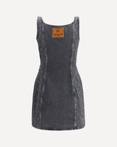 Moon Laser Denim Sleeveless Mini Dress - GREY | Base Blu