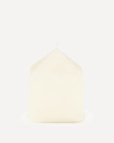 Candela a forma di casetta in cera - BIANCO | Base Blu