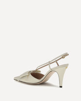 Bowow slingback leather Pumps - CREAM | Base Blu