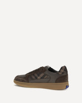 Terrace Check leather and suede Sneakers - BROWN | Base Blu