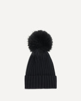 Wool pon pon Hat - BLACK | Base Blu