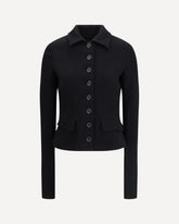 Single-breasted Wool cloth Jacket - BLACK | Base Blu