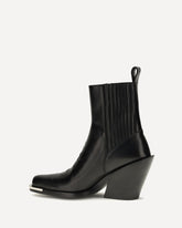Leather cowboy Ankle Boots - BLACK | Base Blu