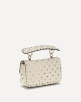 Small Leather Rockstud Spike Handbag - CREAM | Base Blu