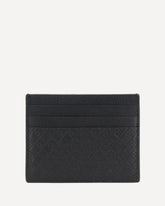 Portacarte in pelle con logo - NERO | Base Blu