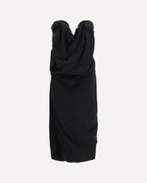 Draped Dress with sculptural floral details - BLACK | Base Blu