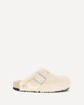 Boston shearling Mules with narrow fit - CREAM | Base Blu