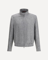 Bomber Jacket made by an exquisite blend of linen wool and silk - GREY | Base Blu