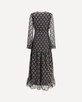 Silk long Dress with rouches - BLACK | Base Blu