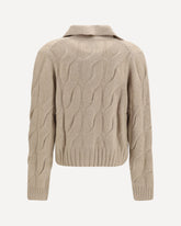 Cashmere and silk Sweater with buttons - BEIGE | Base Blu