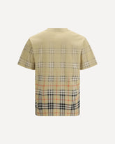 Check cotton T-shirt - BEIGE | Base Blu