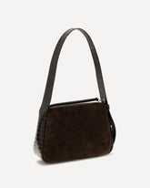 Small Romy suede Shoulder Bag - BROWN | Base Blu