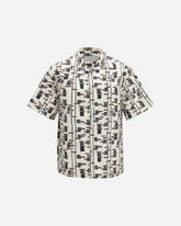Patterned bowling Shirt - BEIGE | Base Blu