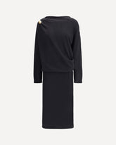 Wool long Dress - BLACK | Base Blu