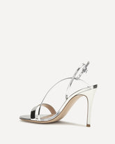 Manhattan metallic-effect leather Sandals - SILVER | Base Blu