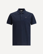 Maglia polo in cotone con EKD in metallo - BLU | Base Blu