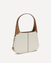 Borsa a Spalla Alice piccola con stampa logo - CREMA  | Base Blu