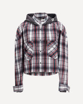 Hoodie Combine Checkered Shirt - MULTICOLOUR | Base Blu
