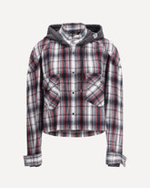 Hoodie Combine Checkered Shirt - MULTICOLOUR | Base Blu