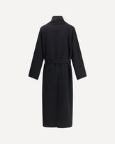 Long Coat with belt at the waist - BLACK | Base Blu