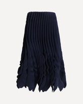 Gonna con Ruche in Maglia di Tweed - BLU | Base Blu