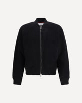 Knit Bomber Jacket - BLACK | Base Blu
