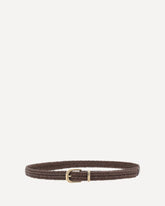 Braided stretch leather Belt - BROWN | Base Blu